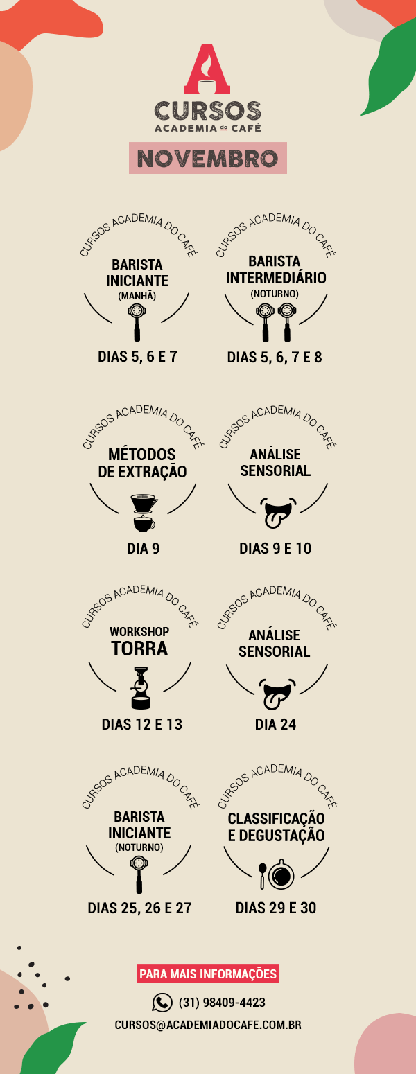 Cursos Academia do Café - Novembro